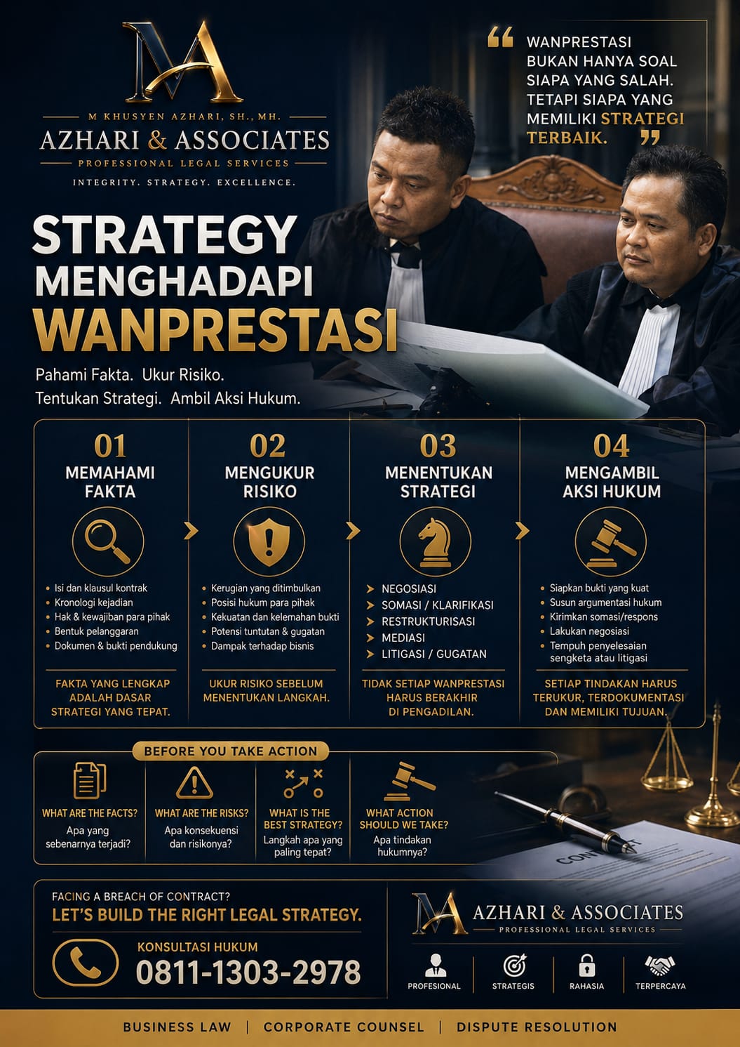 Strategi Menghadapi Wanprestasi: Langkah Hukum yang Tepat | Azhari & Associates